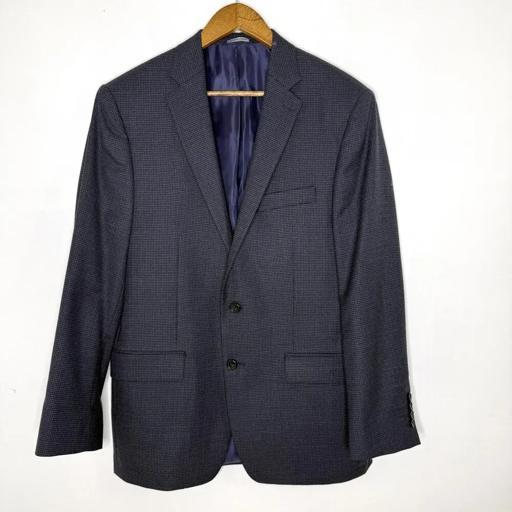 Ralph Lauren Blazer Mens 40R Blue Wool Check Plaid Sport Coat Jacket Canada
